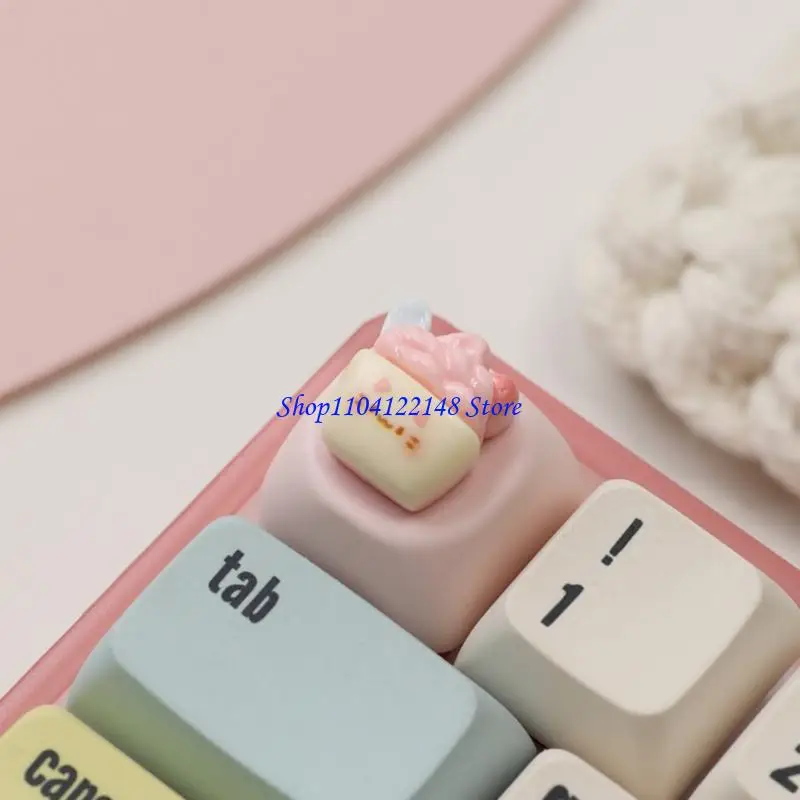 

P9FA Resin Keycaps ESC Keycap Cartoon Pig Theme For Mechanical Keyboards Lovely Enhances Typing