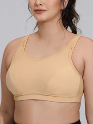 Wingslove Women's Adjustable Sports Bra Wireless Full Coverage Plus Size Bras Breathable Wide Straps Underwear Yoga Gym Running