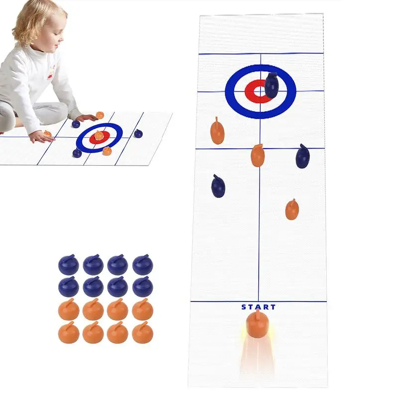 Table Top Shuffleboard Game Indoor Tabletop Curling Mini Shuffleboard Table Game Multifunctional Mini Tabletop Games Family