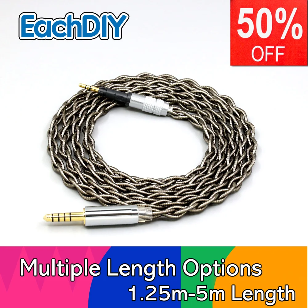 

99% Pure Silver Palladium + Graphene Gold Earphone Shielding Cable For Sennheiser HD6 HD7 HD8 MIX DJ HD595 4 core LN008227