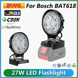 27W LED światło robocze Compatibliy dla Bosch BAT618 18V akumulator litowo-jonowy LED bateria do latarki lampa narzędziowa reflektor