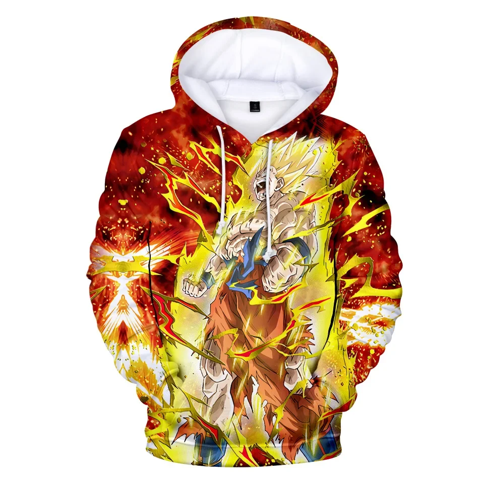 

2023 New Dragon Ball Digital Printing 3D Hooded Sweater Trendy Casual Long-sleeved Clothing Thin Section Loose Patch Pocket