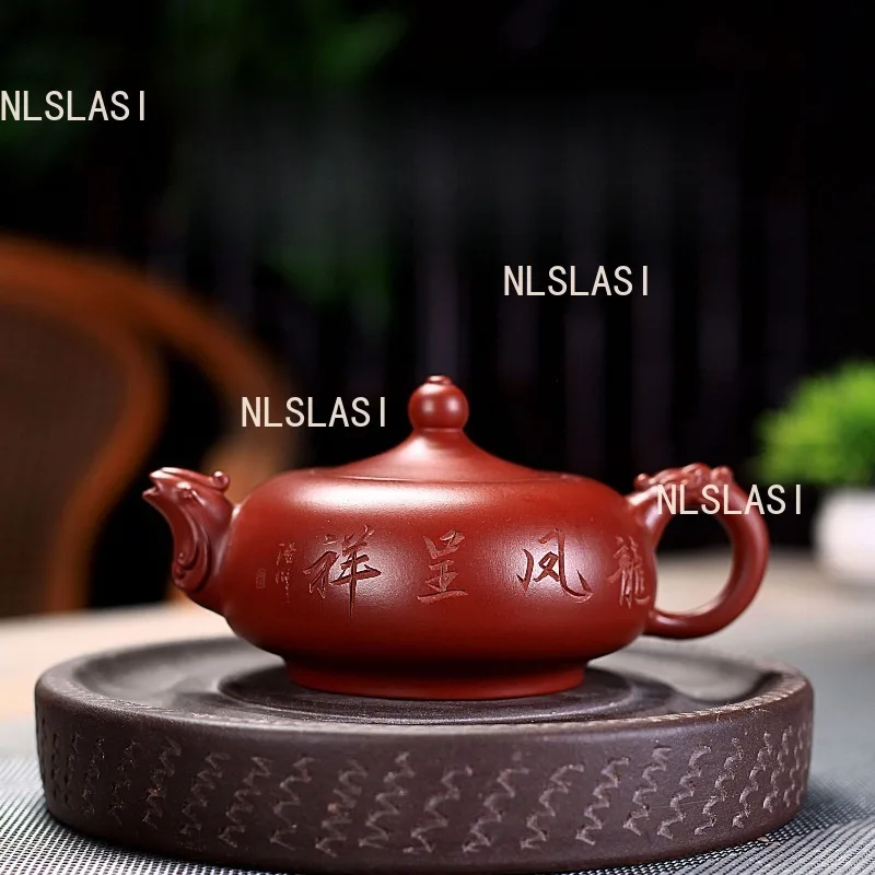 

Dahongpao Mesh Teapot Dragon Phoenix Chengxiang Purple Clay Pot Household Chinese Style Pagoda Teapot Tea Set Accessories