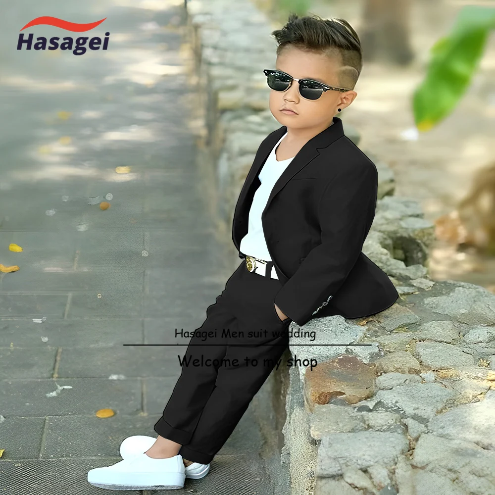 Linen Men\'s Suit 2 Piece Wedding Kids Tuxedo 2-16 Years Old Customized Blazer Khaki Clothes