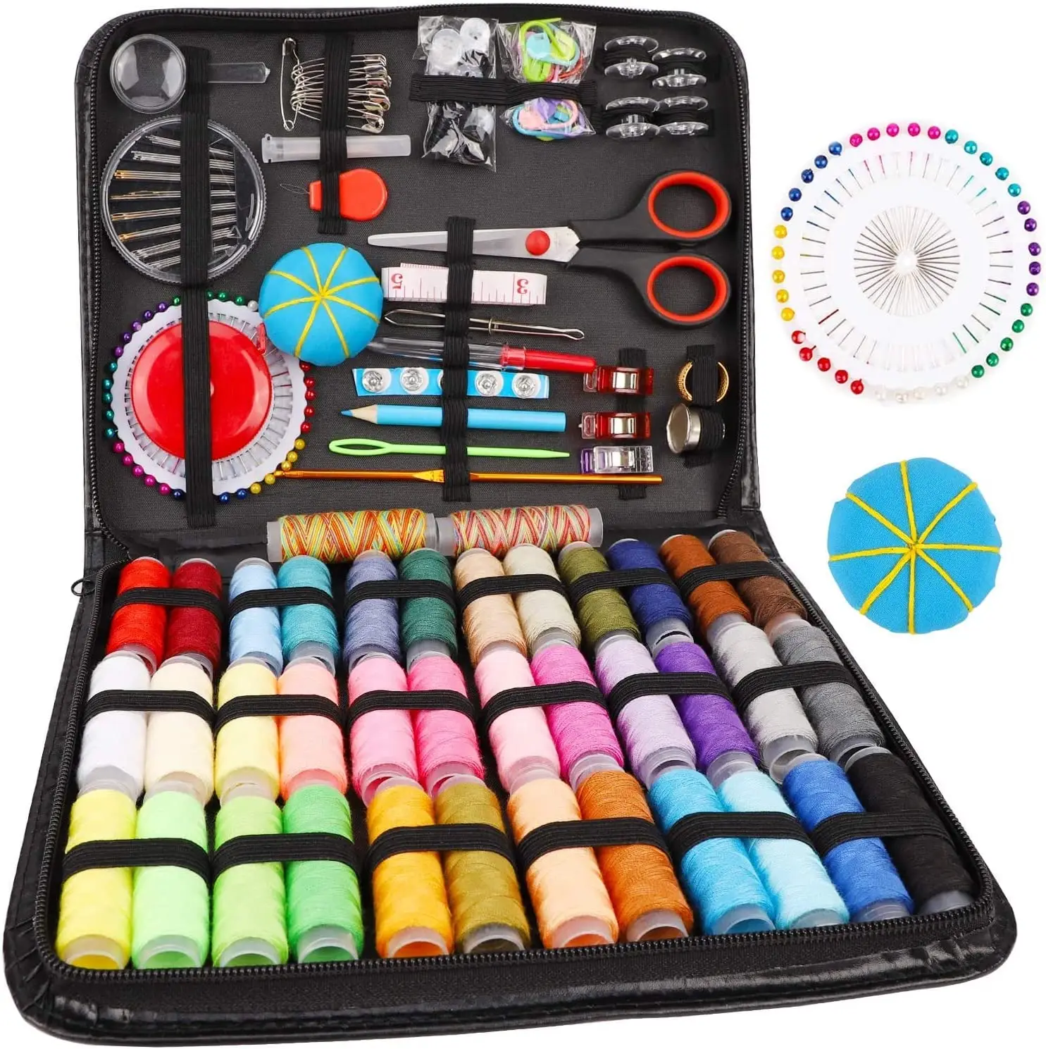 Convenient and Portable Premium Large Sewing Kit for On-the-Go Travelling Adults - 184 High-Quality DIY Emergency Sewing Supplie