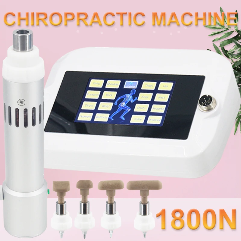 Electric Correction Gun Touch Screen 1800N Chiropractic Adjusting Instrument Spine Adjustable Intensity Back Therapy Massager