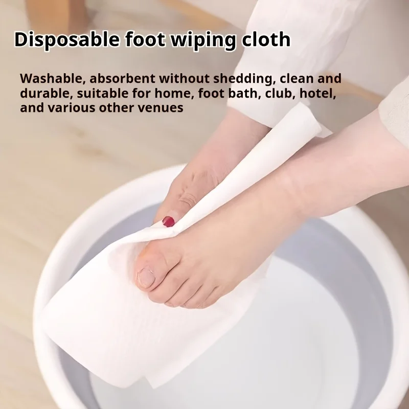 50pcs Disposable Foot Towels Soft Non-Woven Foot Towels Absorbent Quick-Drying Designed For Home Bathrooms Foot Baths