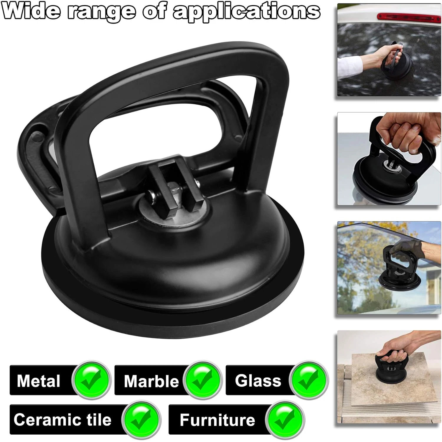 1Pc/2Pcs Glass Suction Cup Heavy Duty Aluminum Vacuum Plate Puller Handle Holder Hooks Duty Galss Lifting/Tile Suction CupLifter