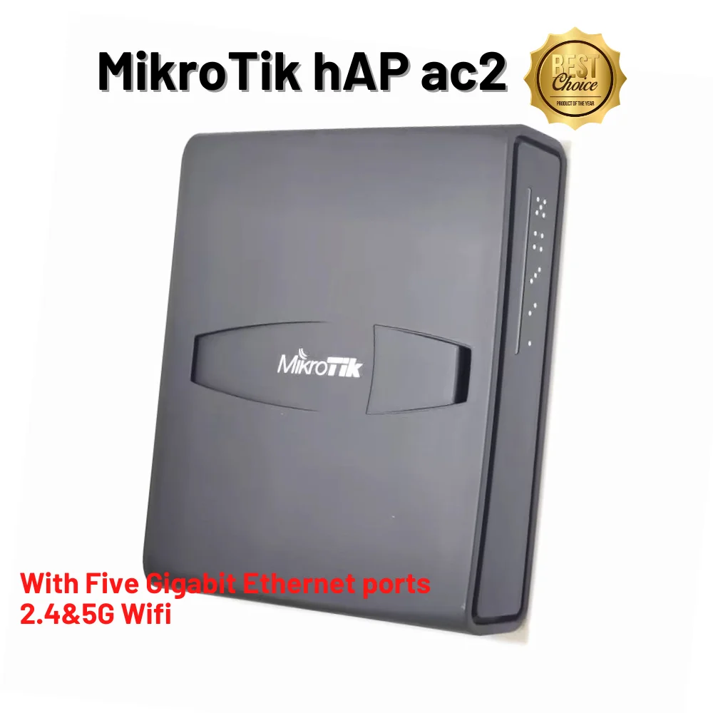 

MikroTik-HAP AC2 Dual-Concurrent Access Point, 2.4 and 5G WiFi, 5 Gigabit Ethernet Ports, RBD52G-5HacD2HnD-TC, High Quality