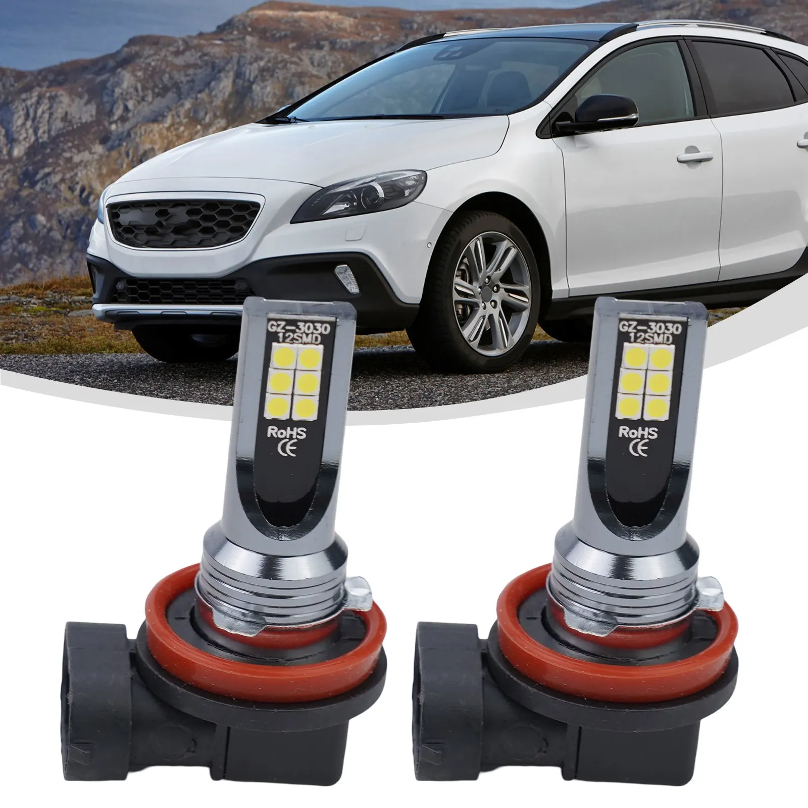 

2Pcs H1 H3 H4 H11 LED Daytime Running Light Fog Light HB3 HIR2 110W 20000LM Light Bulbs White 6000K Car Accessories