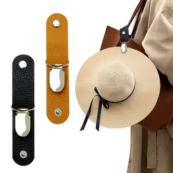 PU Couro Hat Clip para Viagem, Pendurado na Bolsa, Bolsa Mochila, Cap Holder, Acessórios de Praia ao ar livre, Companion