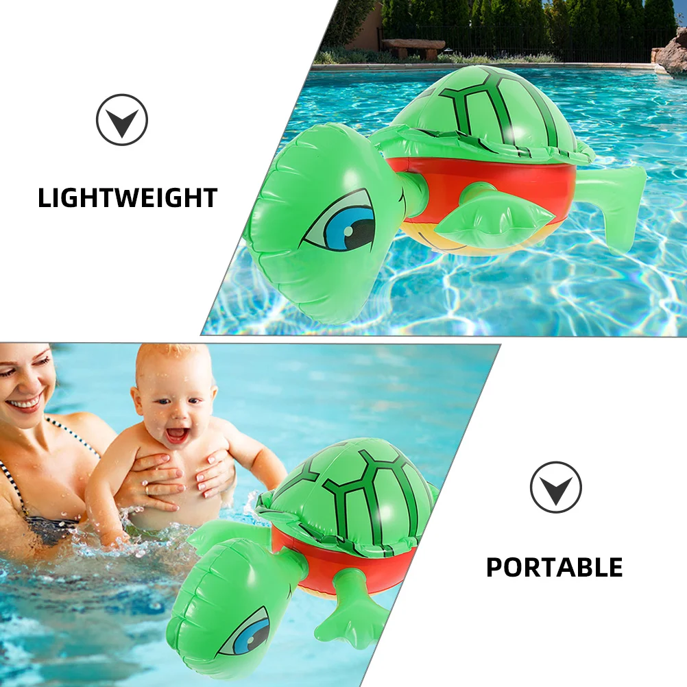 2 Pcs Inflatable Turtle Balloons PVC Party Props Kids Toys Lifelike Reusable Storage Transport Swimming Pools Beaches