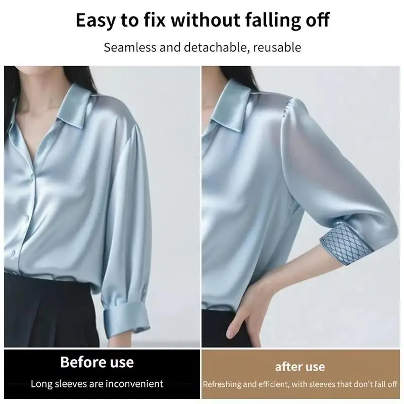 5 Stück elastische Ärmelverkürzer, rutschfeste Manschettenverschlüsse für Hemden, Hanfu, Blazer und Anzugjacken. – Detail 6