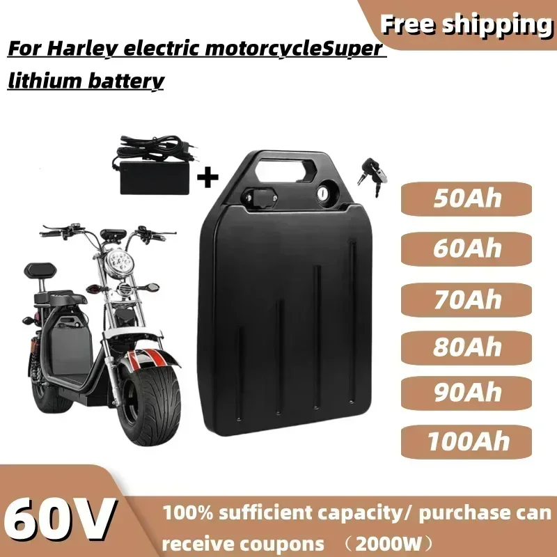 

60V 50Ah 18650 Rechargeable Li Ion Battery for 1000w 1500w 2000w Citycoco X7 X8 X9 Trolling Motor Lithium Battery