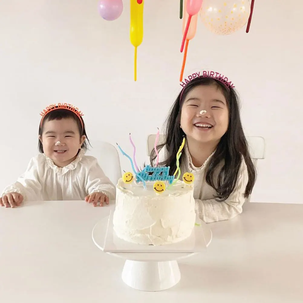 

12 Pcs Birthday Headband Hair Party Happy Hairband Adult Photo Props Plastic Girls Headwear Child Lightweight Safe Material Fade