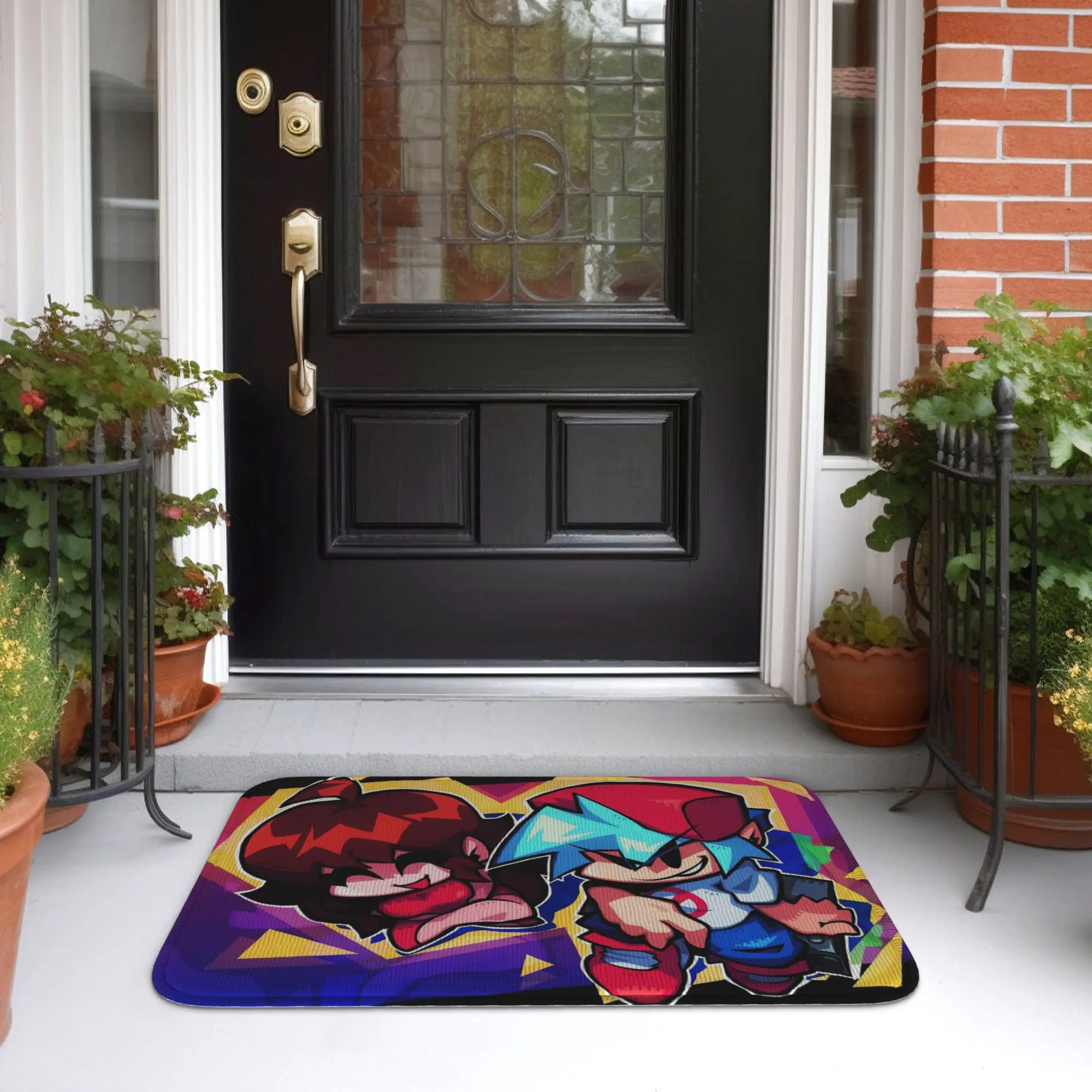 FNF Bad Time Trio Friday Night Funkin Game Doormat Durable Carpet Rug Kitchen Entrance Home Floor Mat for Bathroom Footpad Mats