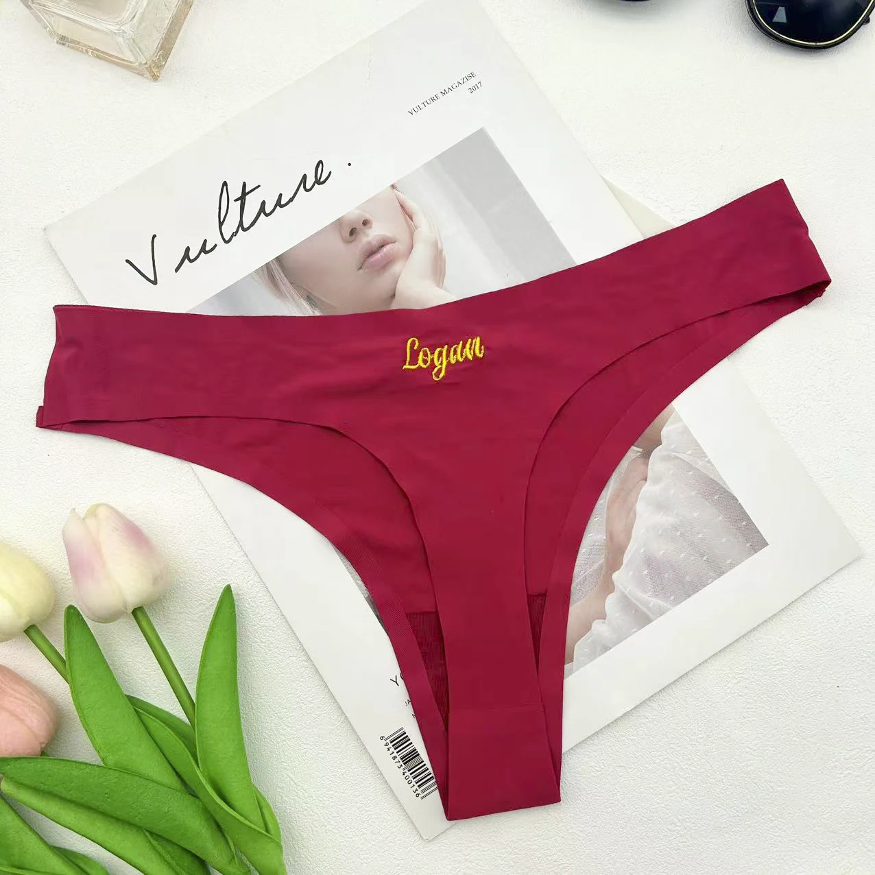 Custom Thong with Name Personalized Embroidery Name Thongs Embroidered Letters Comfortable Panties for Women Sexy Underwear Gift
