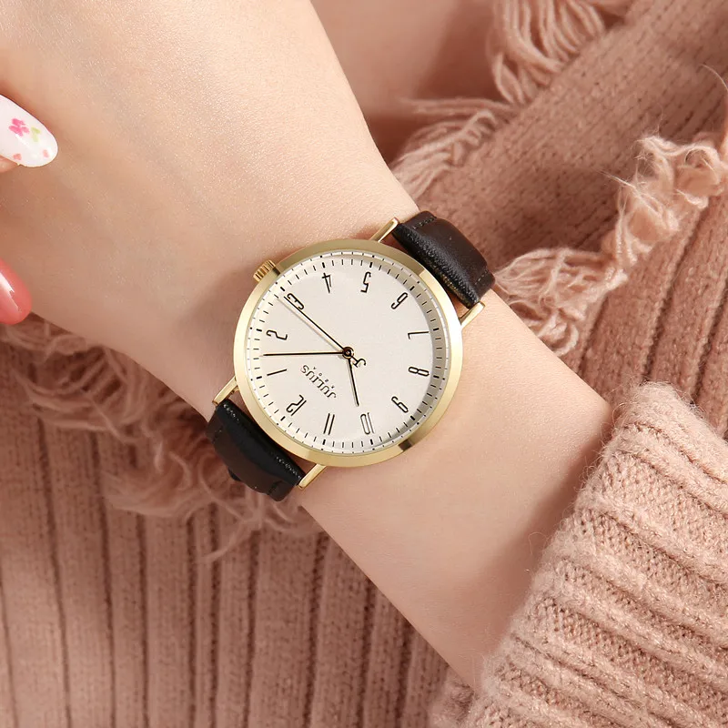 ساعة نسائية أنيقة، طراز كوري، بسيطة وعصرية، حزام جلدي عصري، قرص كوارتز، ساعة نسائية رقمية. #3