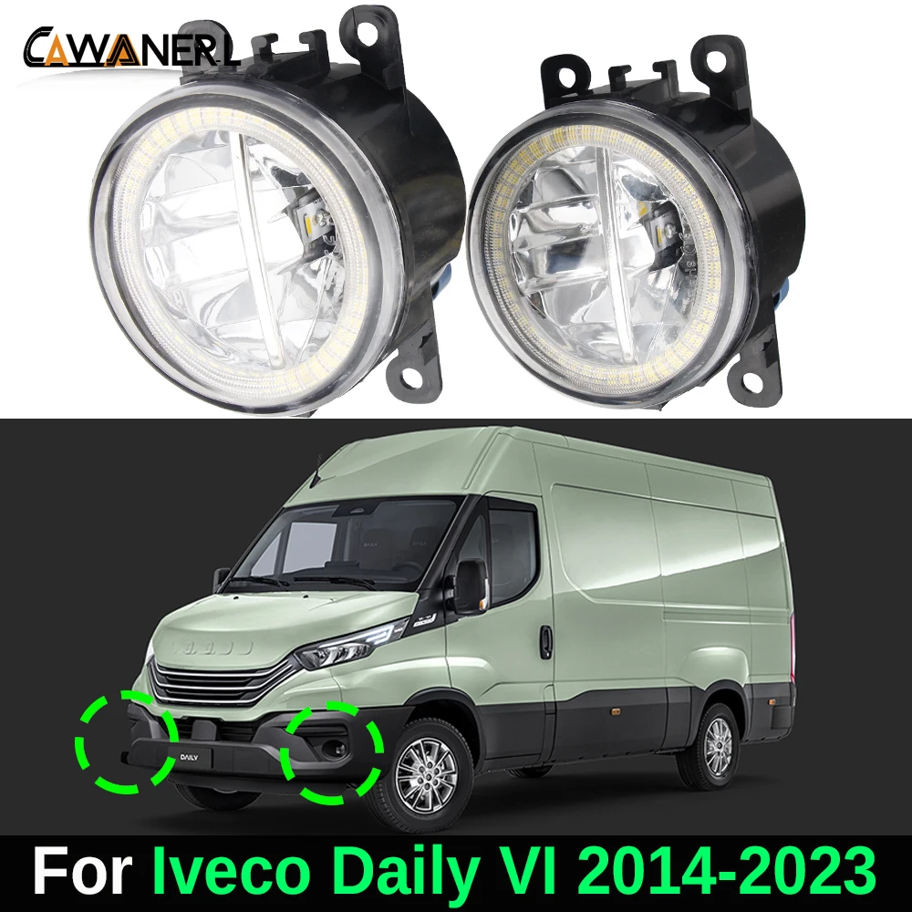 2個-x-30w-車用-h11-ledフォグランプ-エンジェルアイ-drl-デイライト-iveco-daily-vi-2014-2015-2016-2017-2018-2019-2020-2021-2022-2023対応