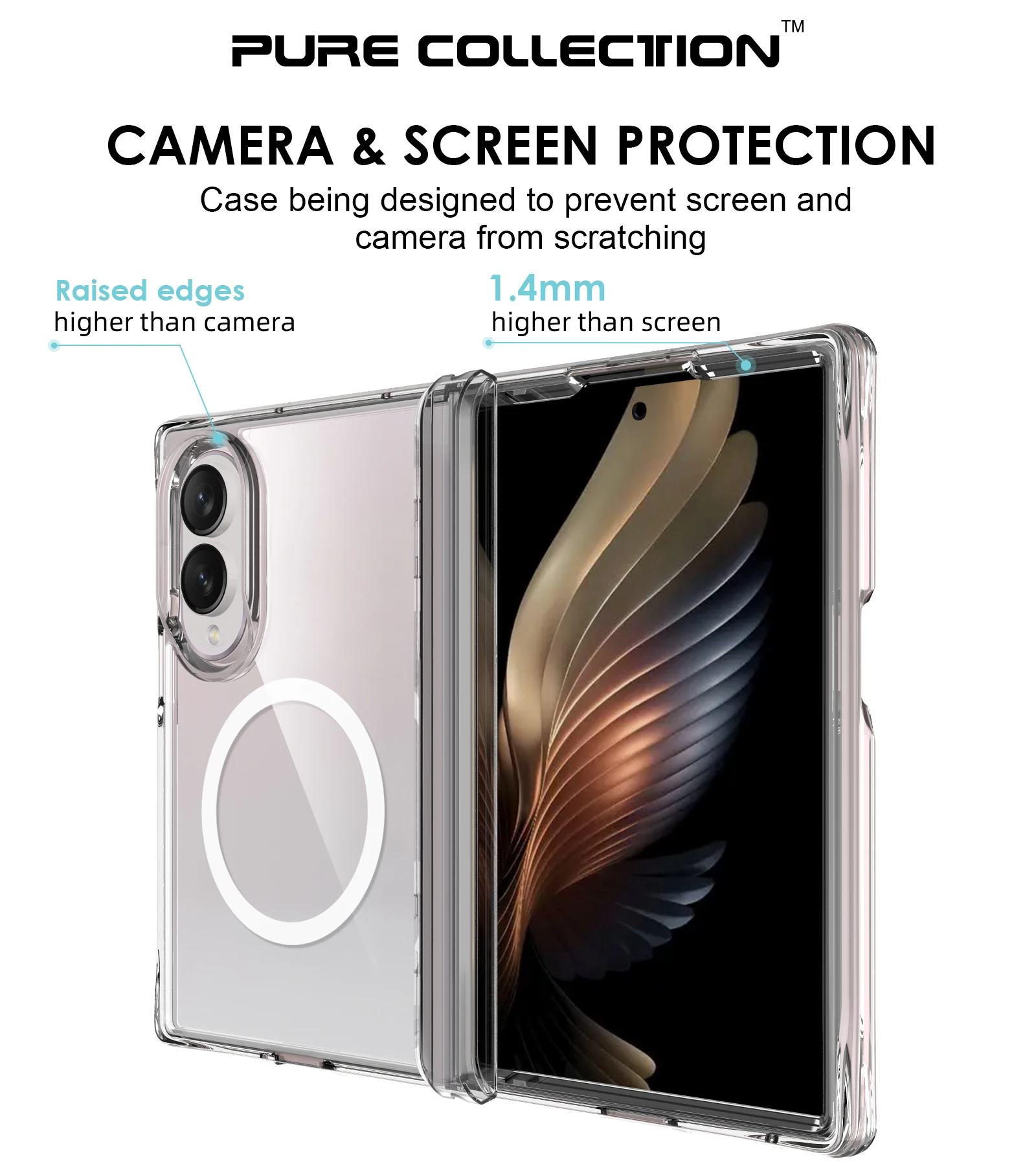 Wysokiej jakości przezroczyste etui z obsługą MagSafe do Samsung Galaxy Z Fold 8 Wide, magnetyczna osłona ochronna, bumper na Galaxy Z Fold 8 Wide. — zdjęcie produktu 2
