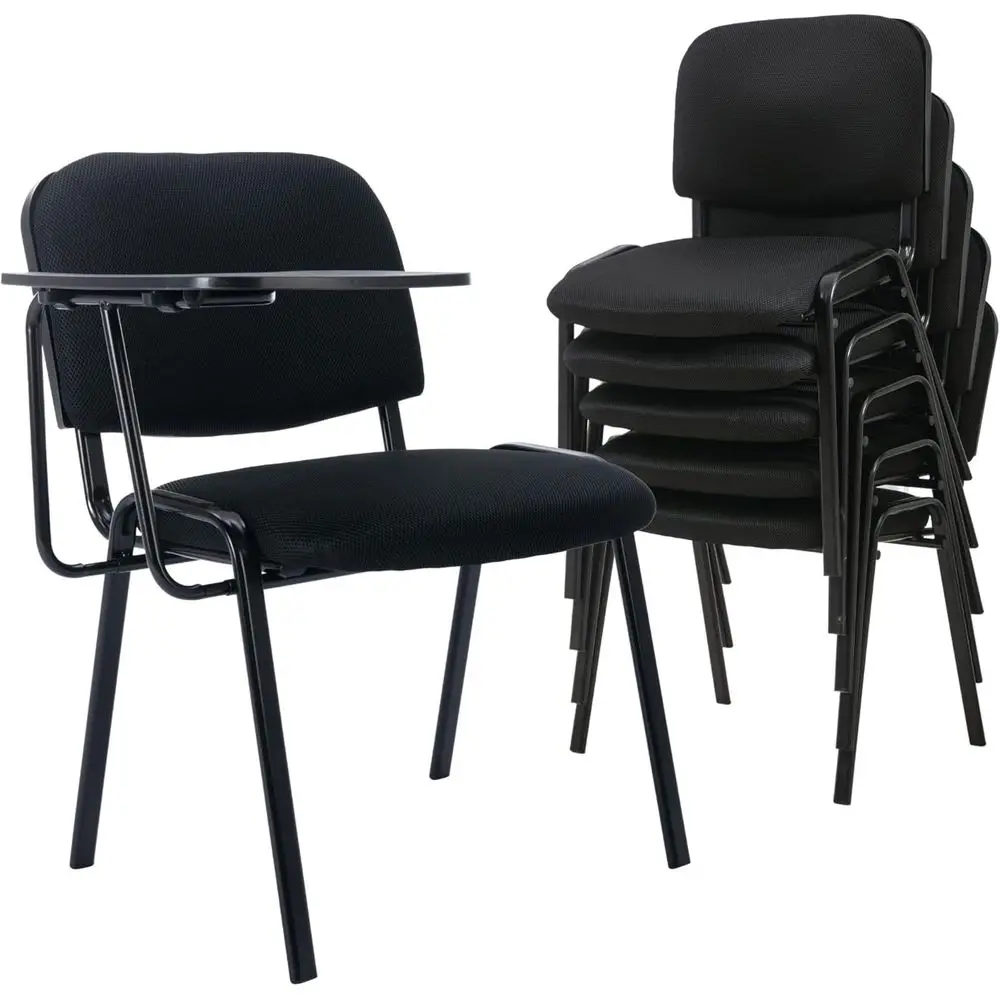 

15-Piece Black Mesh Office Waiting Room Chairs with Stackable Nesting Design for Conference, Classroom, and Meeting Rooms