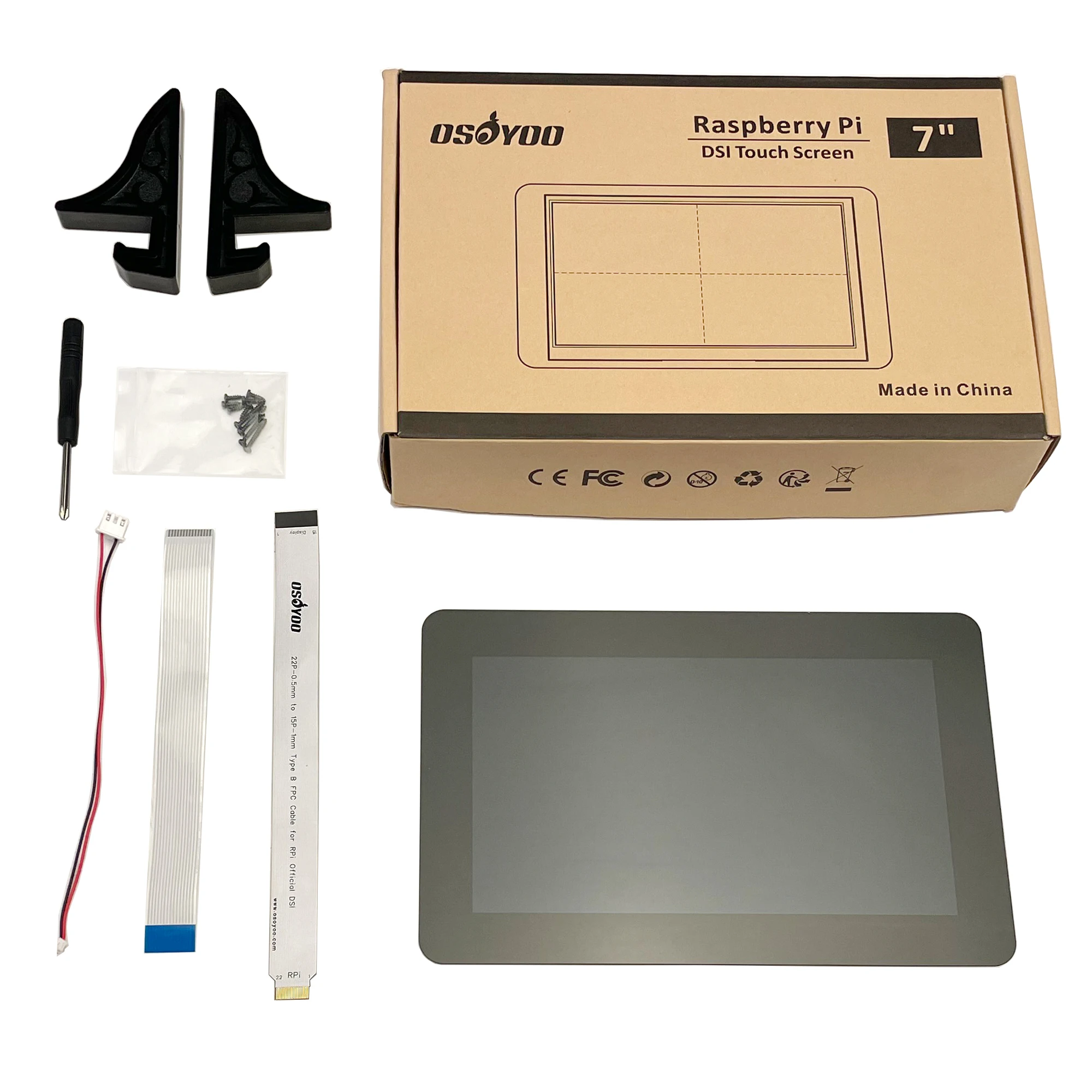 7" DSI IPS 720×1280 HD Capacitive Touchscreen for Raspberry Pi 5/4B/4B+/3A+ DSI & GPIO Powered Touch Anti-Fingerprint