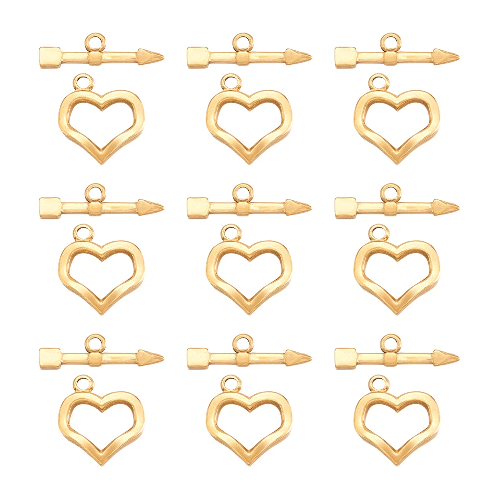 

10Sets Stainless Steel OT Clasp Love Heart Arrow Toggle Clasps Connectors for DIY Bracelet Necklace Jewelry Making Accessories