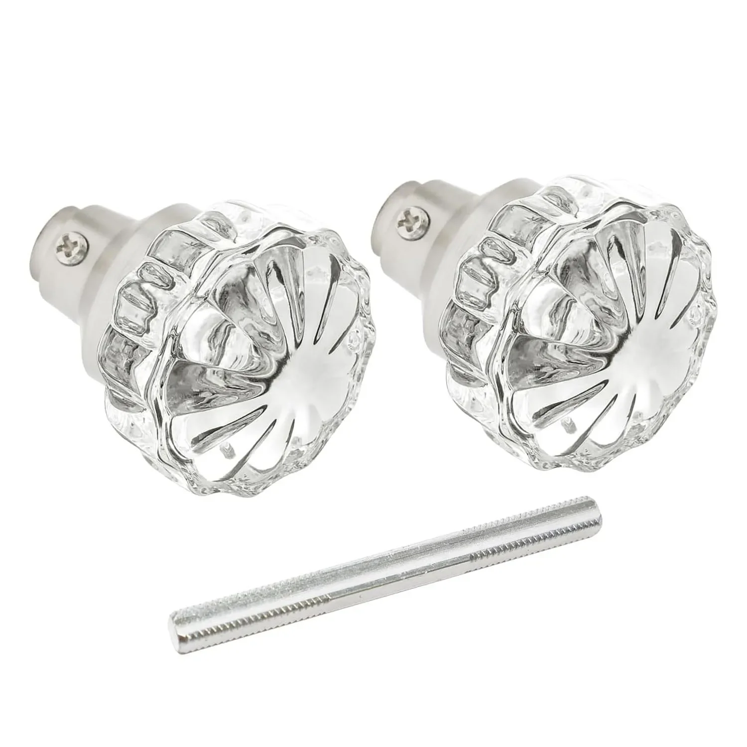 1 Pair Diamond Shape Pulls Glass Door Knobs Interior For Interior Doors Cabinets Old-World Style Vintage Crystal Glass Knobs