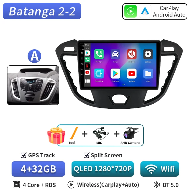 Android 16 voor Ford Tourneo Custom 1 I Transit 2012-2021 Qualcomm Snapdragon Navigatie 5G Multimedia Speler Auto Carplay auto