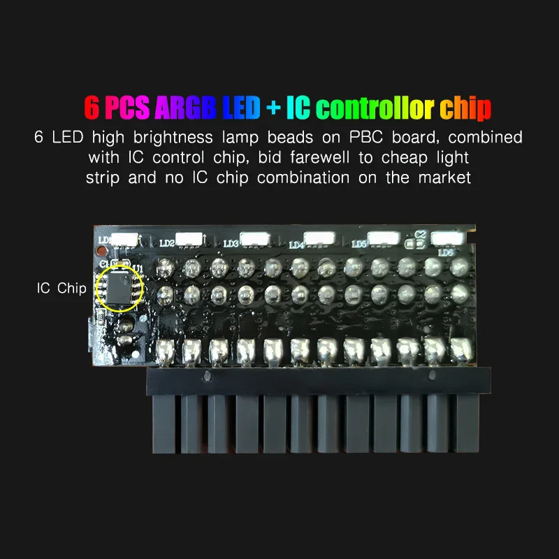 ICE Whale AX-05 ATX 24Pin to 90° ARGB Power Adapter Motherboard Power Supply Cable Connectors Modular DIY Mounting Accessessory