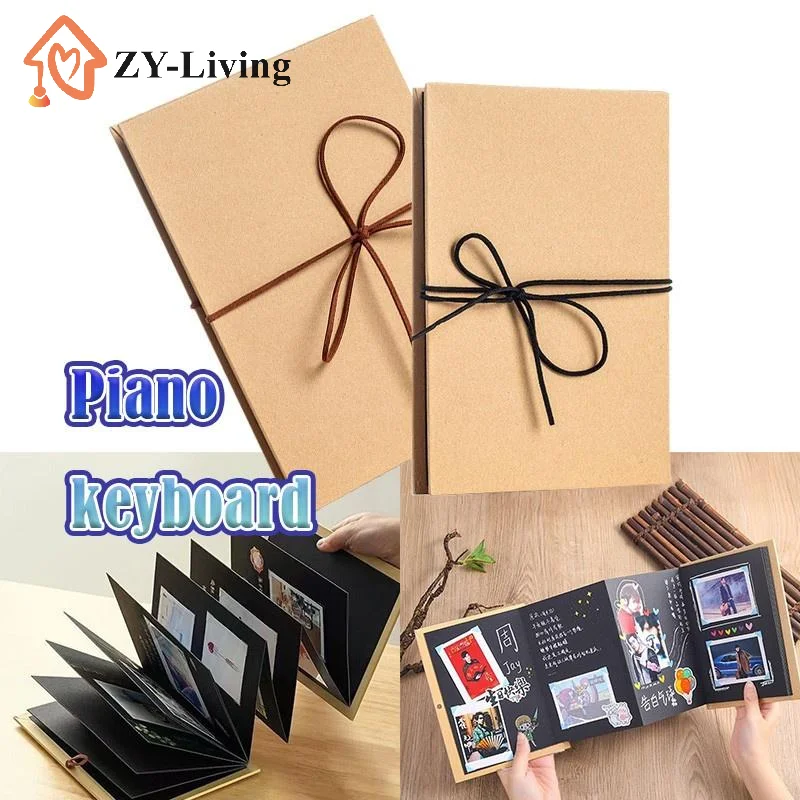 Folding 18 Page Accordion Book Scrapbook Album Notebook Kraft Paper Diy Photo Albums For Couple Gifts