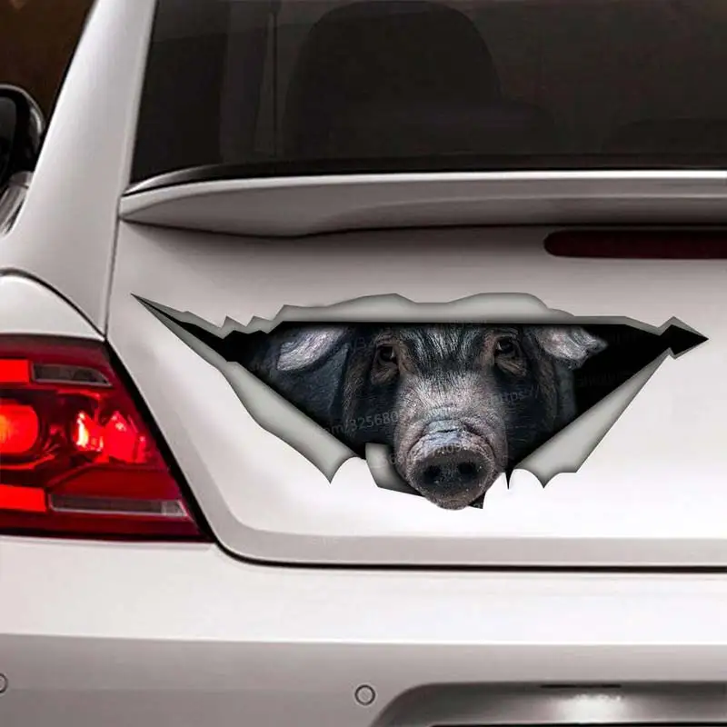 

Black pig Animal Car Sticker Waterproof Vinyl Decal on Bumper Rear Window Laptop Self-adhesive Decal SH170