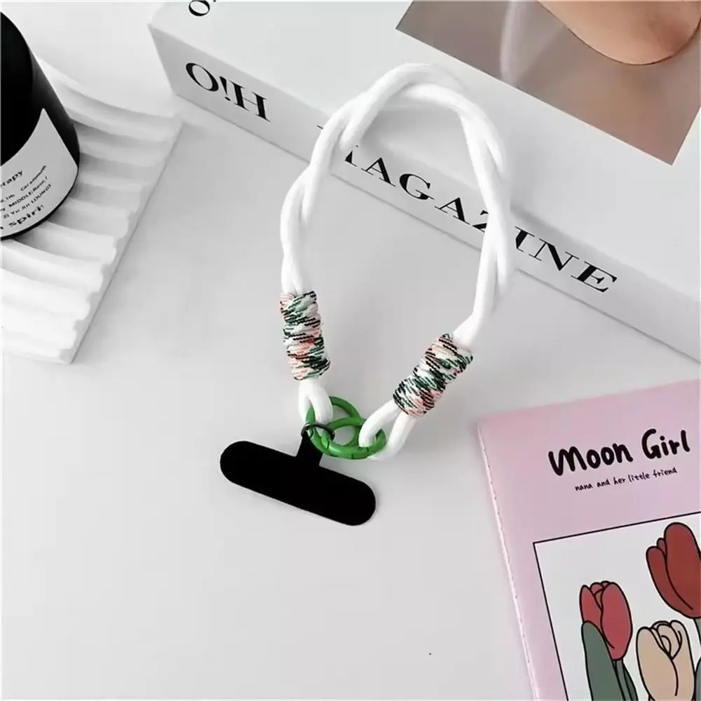 Cordão destacável para celular, trançado, anti-perda, pulseira de pulso com remendo, pingente de telefone, corrente suspensa, capa móvel