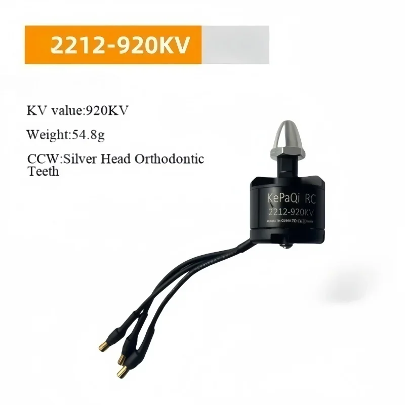 Der selbstsichernde Motor Kepaqi RC 2212-920KV in Schwarz und Silber ist für RC-Quadrocopter-Flugzeuge mit mehreren Rotoren geeignet