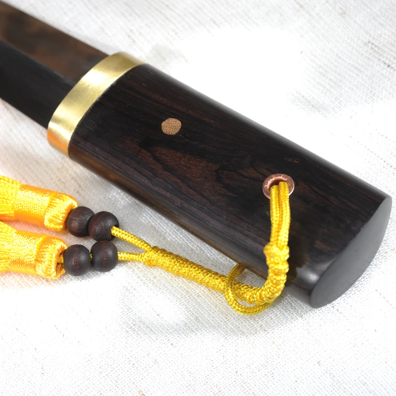 Chinese Tang Sword Folded Steel Clay Tempered Real Hamon Blade Ebony Wood Scabbard Shirasaya Katana Dragon Tanto Home Decor view 4
