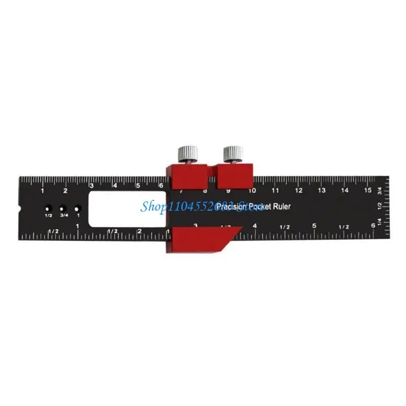 

Y6GD Aluminum Slide Ruler Track Ruler Measuring Gauge Pocket Ruler with Slide Stop