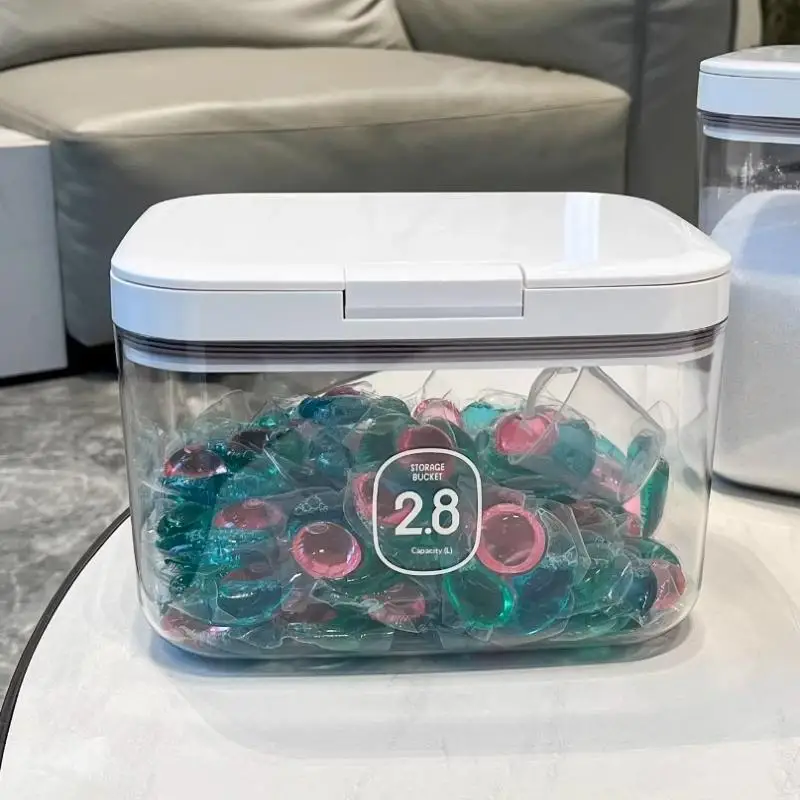 Laundry Pod Container, Laundry Pod Holder, Sealed And Automatic -Up, Large Capacity Holds Laundry Pods For Laundry Room