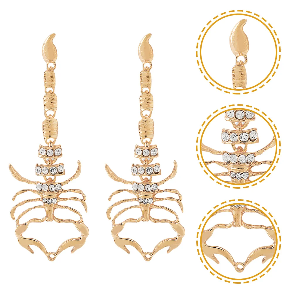 

1Pair Rhinestone Scorpion Dangle Earrings Gothic Jewelry for Women Party Wedding Fashion Statement Costume Jewelry