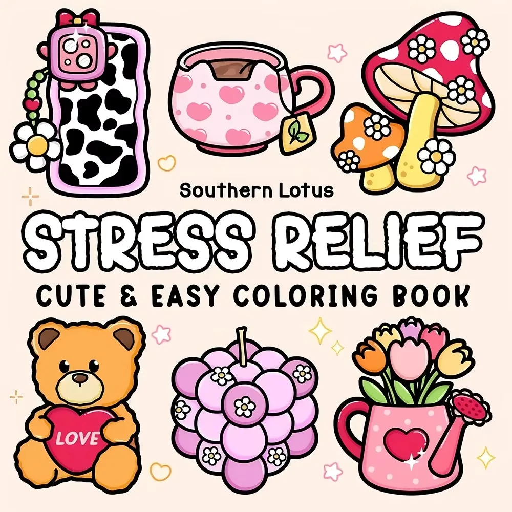 Cute Bold-Easy Coloring Book for Adults Cute Drawing Book Perfect Gift for Party and Birthday Art Therapy Drawing Gift
