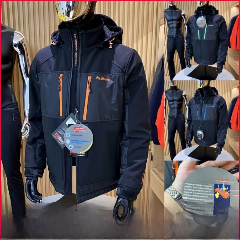 

Thermal Winter Jaet Fce Lined Thiened Soft ell Windbreaker Youth Casual Stand Fit Long Sve Hooded Coat for Col...