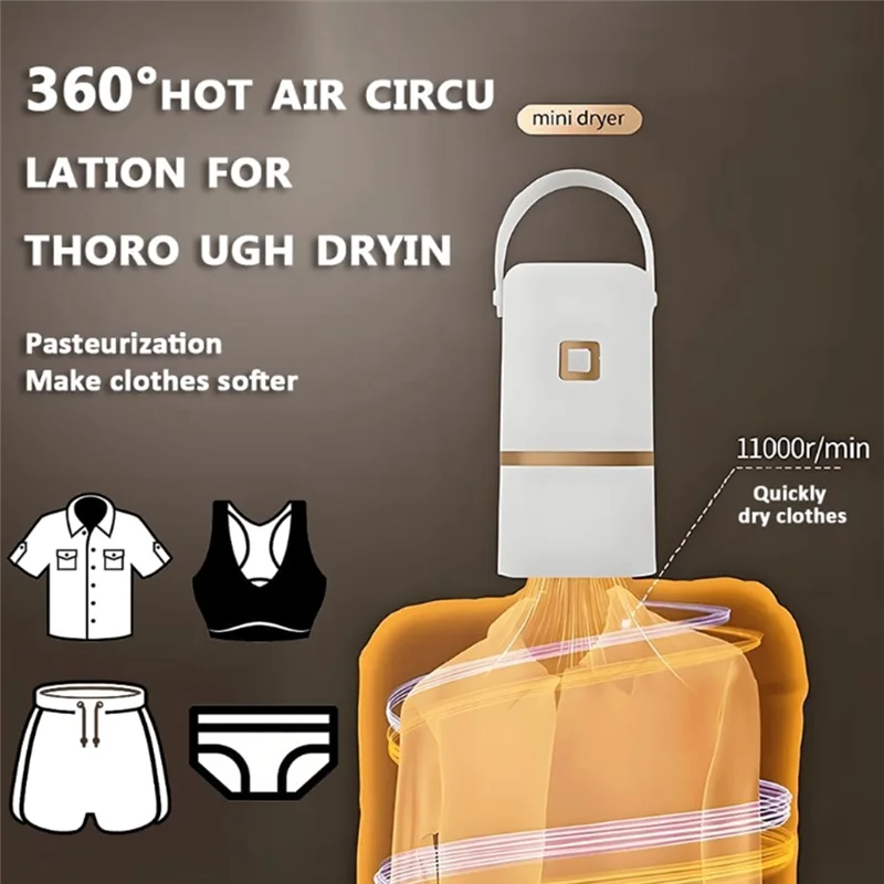 

-A25M Удобная для путешествий мини-сушилка для легкой одежды — британская вилка, легкая работа и компактный дизайн