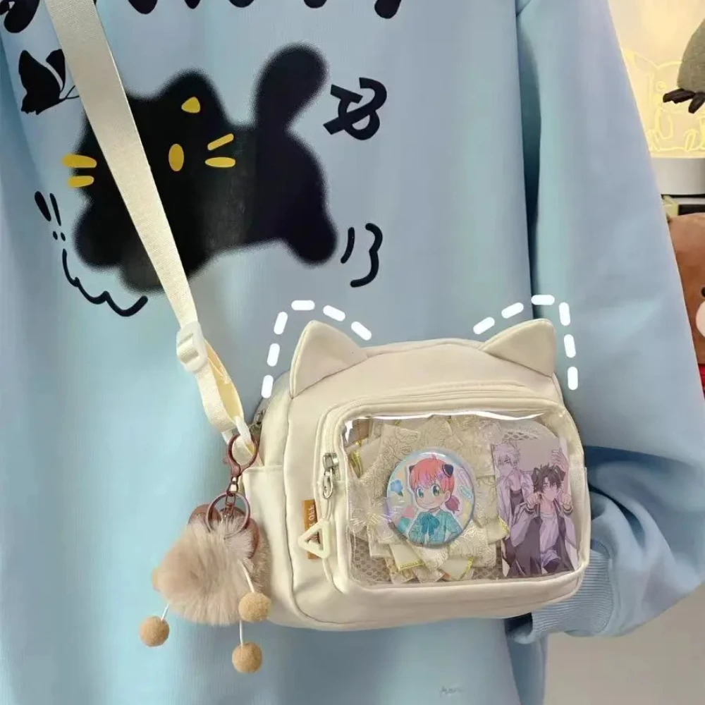 اليابانية Harajuku لطيف الفتيات Y2K شفافة الكرتون Ita حقيبة Ulzzang دمية حقيبة تنوعا حقيبة كروسبودي عادية الهاتف المحمول SUмка