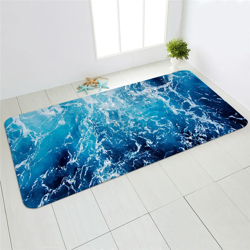 Sea beach sand wave kitchen carpet entrance door mat bedroom bathroom absorbent non-slip long