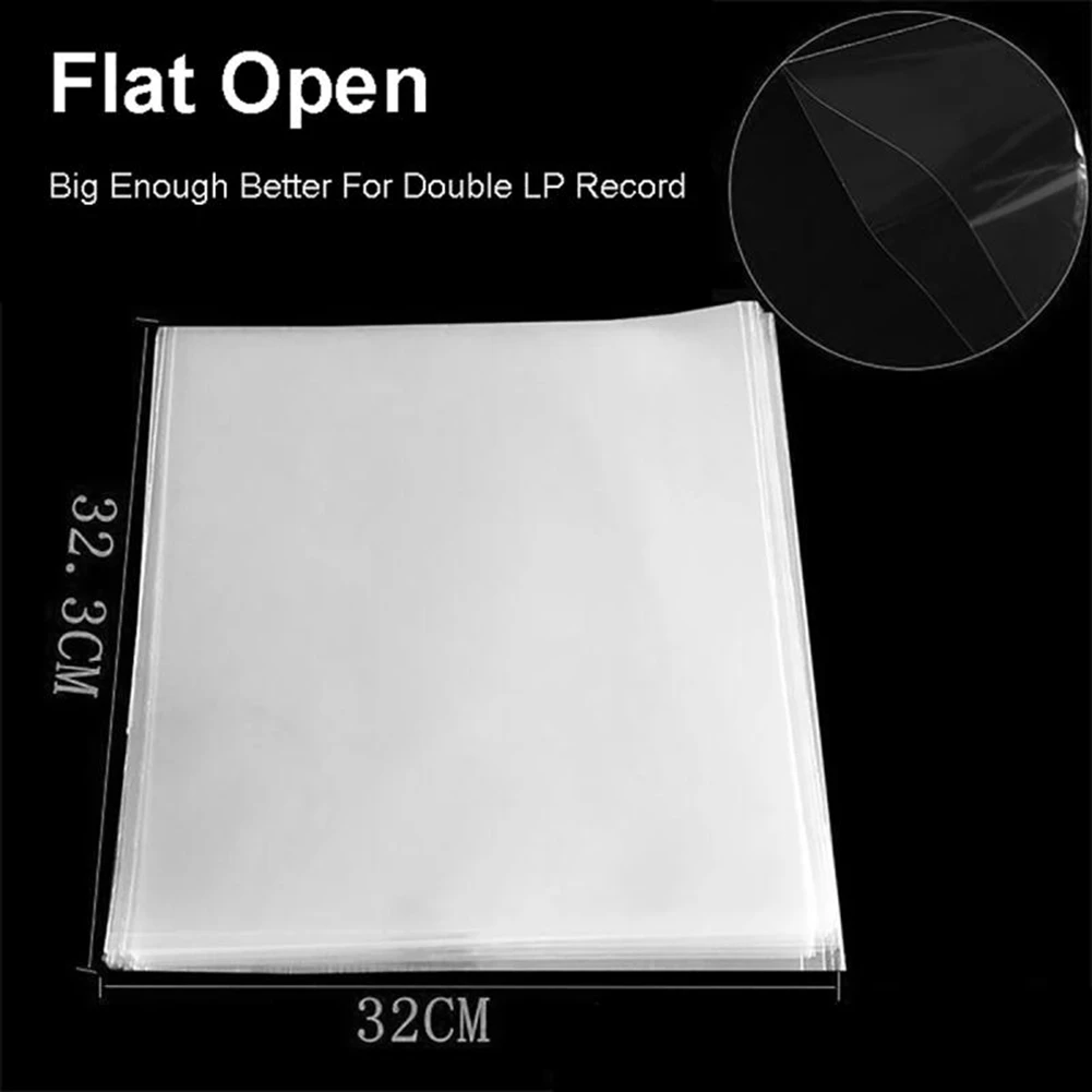 KYCOR-50PCS OPP Gel Record Protective Cover For Turntable Player LP Vinyl Record Bag
