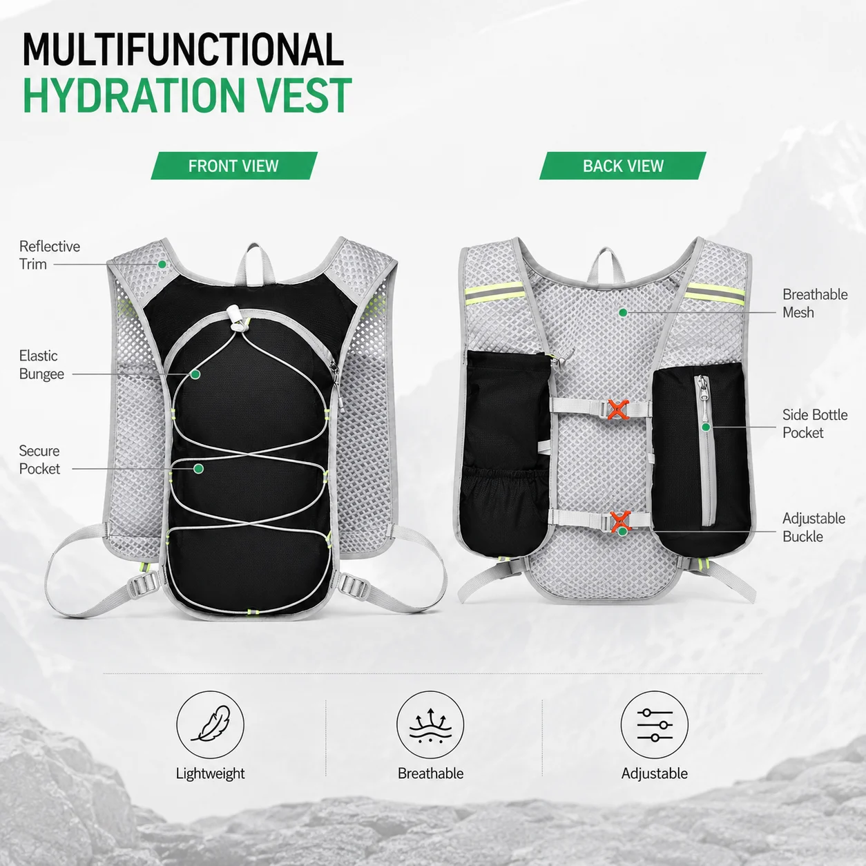 Lightweight Cycling Hydration  - огляд і ціна Reflective Vest Cycling