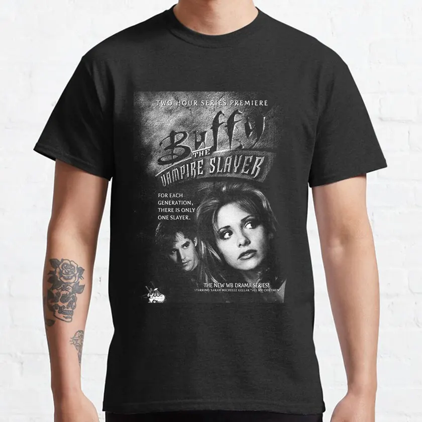 

0626# Buffy the vampire slayer Retro Horror movie Scary halloween Gift t shirt Scream film Graphic clothes All size tops S-6XL