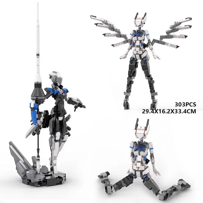 

MOC Girl Mecha Warrior Model Building Blocks Assembly Machine Soldier Armor Female Robot Ornament DIY Small Bricks Toys Gifts