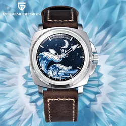 PAGANI DESIGN Luxurious Fashionable Men's Automatic Mechanical Watch NH35A Stainless Steel Leather Waterproof 10Bar reloj hombre