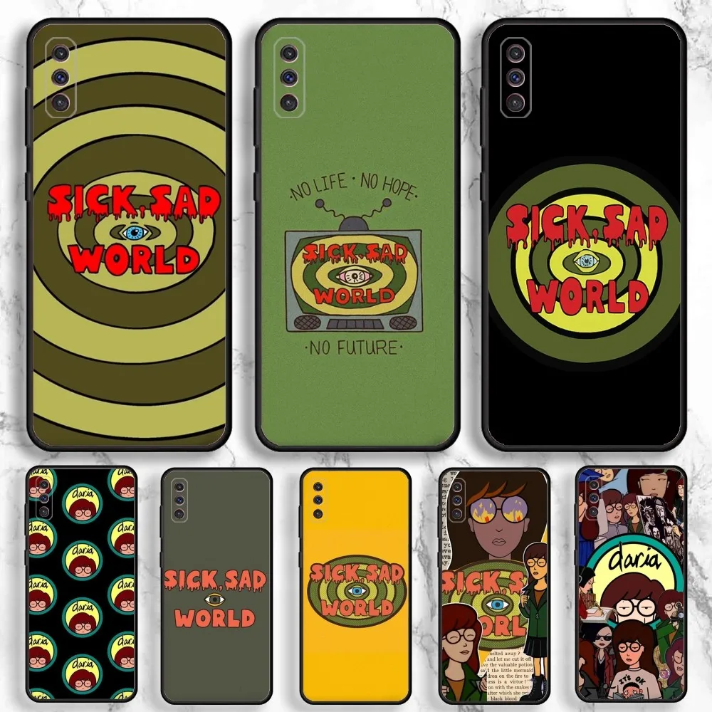 Cartoon D-Daria Anime Phone Case For Samsung Galaxy A13,A21s,A22,A31,A32,A52,A53,A71,A80,A91 Soft Black Phone Cover