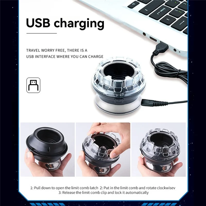 ماكينة قص الشعر الاحترافية ABRG للرجال ماكينة تشذيب الشعر الدائرية الأوتوماتيكية اللاسلكية مع شاشة LED